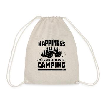 Camping Glück Zufriedenheit lustiger Spruch - Turnbeutel - Natur - Vorne