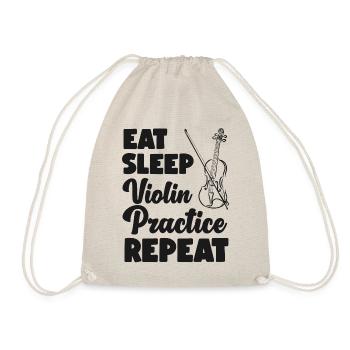 Violin Violinist Eat Sleep Violin - Drawstring Bag - nature - Front