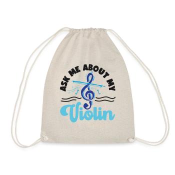 violoniste Demandez-moi à propos de mon - Sac de sport léger - nature - Devant
