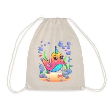 Bébé baleine narval licorne marine - Sac de sport léger - nature - Devant