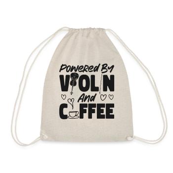 Violin Violinist Coffee Powered By - Drawstring Bag - nature - Front
