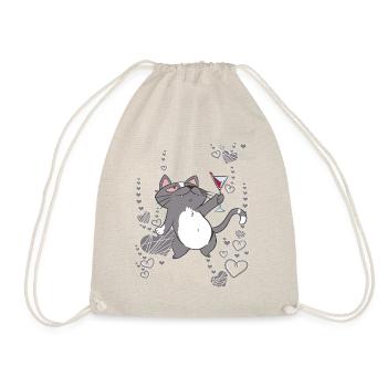 The cat is having a party - Drawstring Bag - nature - Front