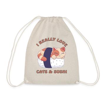 J’adore les chats et les sushis - Sac de sport léger - nature - Devant