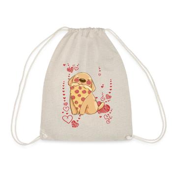 Hund liebt Pizza - Turnbeutel - Natur - Vorne