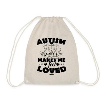 autistic love marriage in love autism puzzle - Drawstring Bag - nature - Front