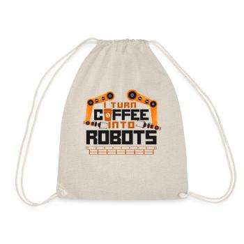 Robot Robotics Engineer Coffee - Turnbeutel - Natur - Vorne