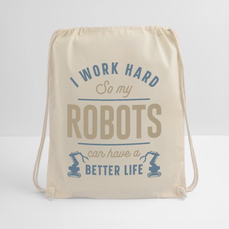 Robot Robotics Engineer I Work Drawstring Bag