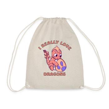 I love dragons - Drawstring Bag - nature - Front