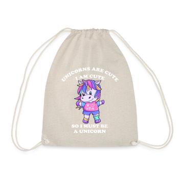 I love USA Unicorn Girl Baby Unicorn - Drawstring Bag - nature - Front