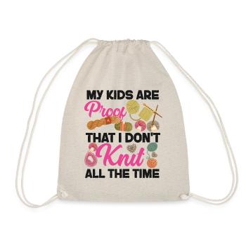 Knitting Knitter My Kids Are Proof - Turnbeutel - Natur - Vorne