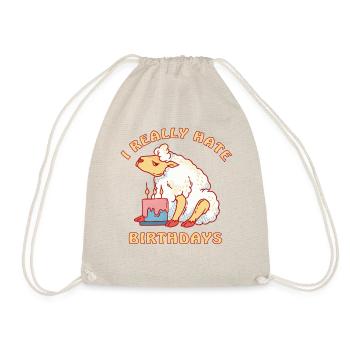Sheep hates birthdays I hate birthdays - Drawstring Bag - nature - Front