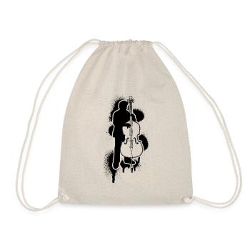 Double bass Double bass player Double bass player - Drawstring Bag - nature - Front