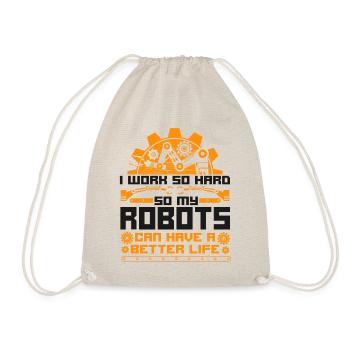 Robot Robotics Engineer Vintage I - Drawstring Bag - nature - Front