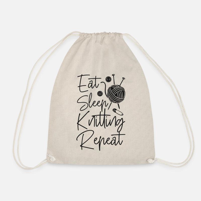 Knitting Knitter Eat Sleep - Turnbeutel - Natur
