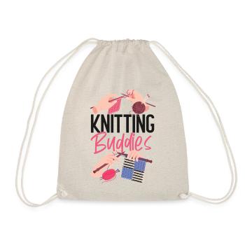 Knitting Knitter Friends Besties - Turnbeutel - Natur - Vorne
