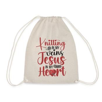 Knitting Knitter Jesus Christian - Turnbeutel - Natur - Vorne