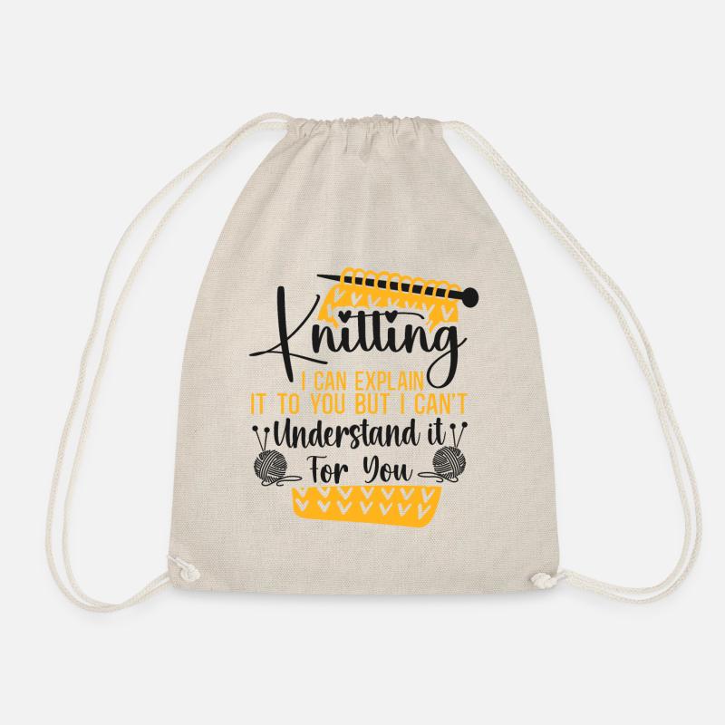 Knitting Knitter Knitting I Can - Turnbeutel - Natur