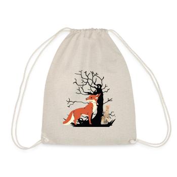 Wild Animals Forest Animals Fox Hare Rabbit Hunts - Drawstring Bag - nature - Front