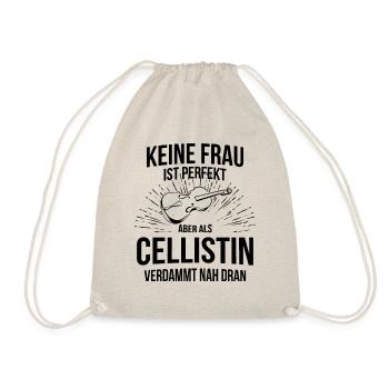 Cello Cellospieler Cellist - Turnbeutel - Natur - Vorne