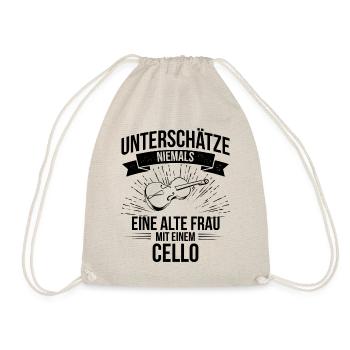 Cello Cellospieler Cellist - Turnbeutel - Natur - Vorne