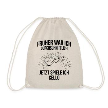 Cello Cellospieler Cellist - Turnbeutel - Natur - Vorne