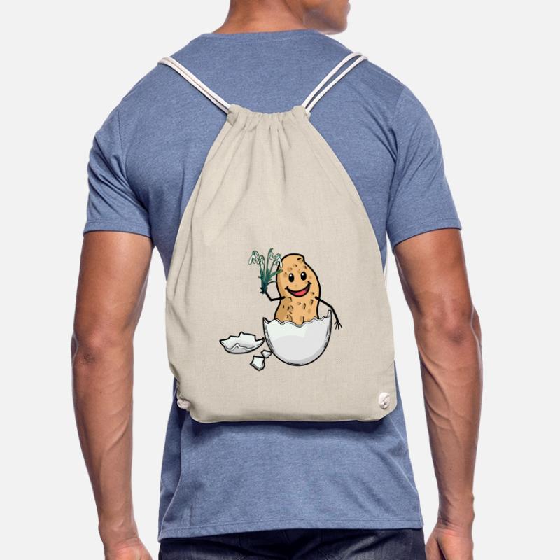 Easter Peanut Spring Easter Egg Flora Eggshell Drawstring Bag