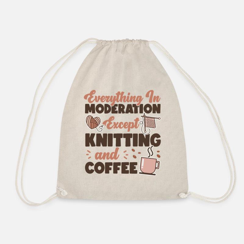 Knitting Knitter Coffee Everything - Turnbeutel - Natur