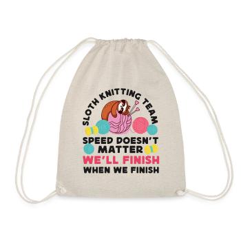 Knitting Knitter Sloth Sloth - Drawstring Bag - nature - Front