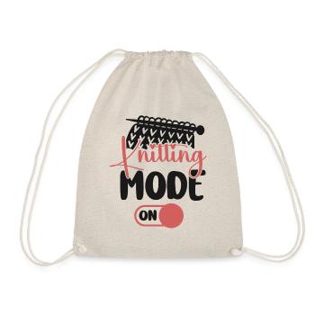 Knitting Knitter Knitting Mode On - Turnbeutel - Natur - Vorne