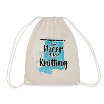 Knitting Knitter I'm Nicer After - Turnbeutel - Natur - Vorne