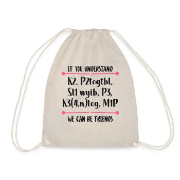 Knitting Knitter If You Understand - Drawstring Bag - nature - Front