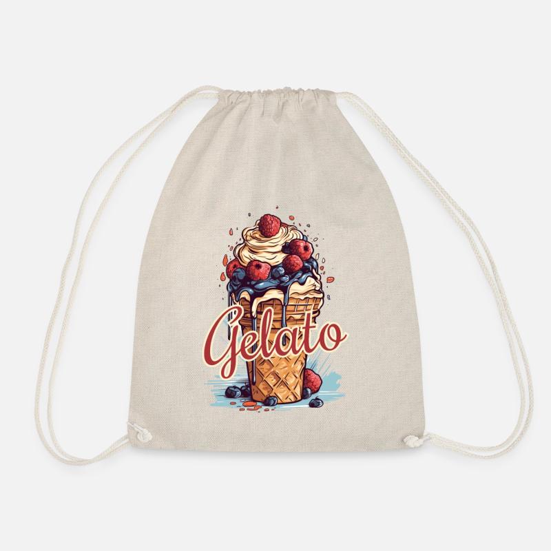 Gelato Eis Eiscreme Eisdiele - Turnbeutel - Natur
