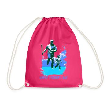 Baseball Vatertag Muttertag Geschenkidee - Turnbeutel - Fuchsia - Vorne