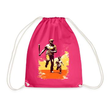 Baseball Vatertag Muttertag Geschenkidee - Turnbeutel - Fuchsia - Vorne