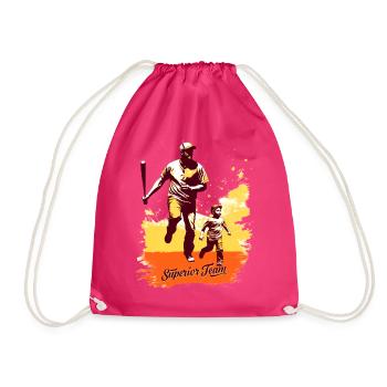 Baseball Vatertag Muttertag Geschenkidee - Turnbeutel - Fuchsia - Vorne
