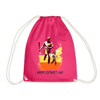 Baseball Vatertag Muttertag Geschenkidee - Turnbeutel - Fuchsia - Vorne