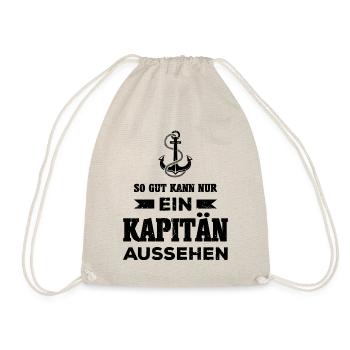 Kapitän Segeln Segelboot Schiff Motorboot Geschenk - Turnbeutel - Natur - Vorne