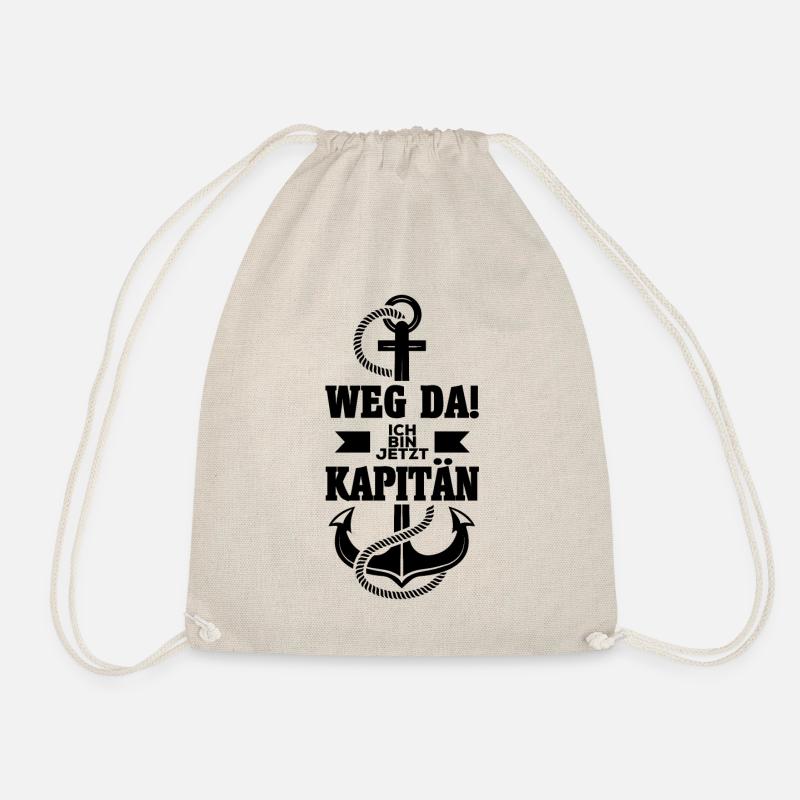 Bootsführerschein Kapitän Segelboot Boot Geschenk - Turnbeutel - Natur