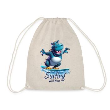 Hippopotame cool avec une planche de surf - surfeur - Sac de sport léger - nature - Devant