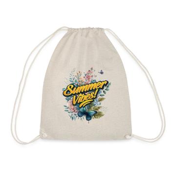 Schmetterlinge Blumen Sommer Urlaubszeit - Turnbeutel - Natur - Vorne