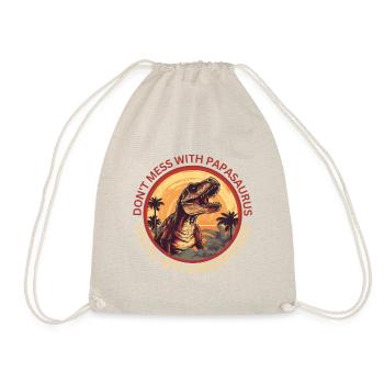 Witziges Papa Papasaurus Dino Dinosaurier Geschenk - Turnbeutel - Natur - Vorne