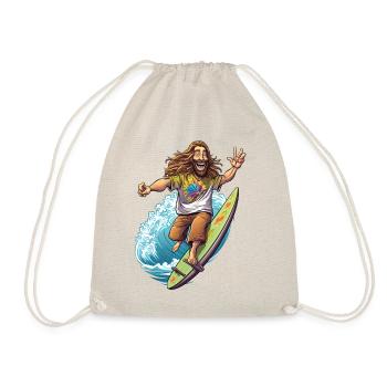 Planche de surf hippie drôle - Cadeau de surfeur - Sac de sport léger - nature - Devant