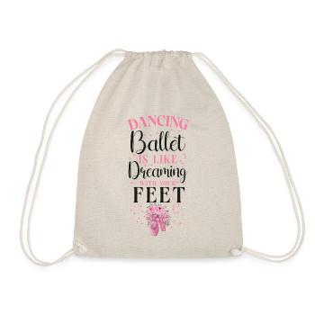 Ballet Dancer Dance Girl Ballerina - Drawstring Bag - nature - Front