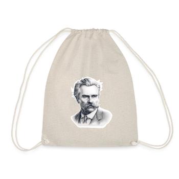 Friedrich Nietzsche: Detailed Pencil Art - Drawstring Bag - nature - Front