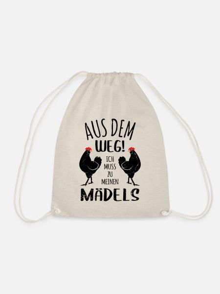 Huhn Hühner Hühnerstall Bäuerin Landwirt Geschenk - Turnbeutel - Natur
