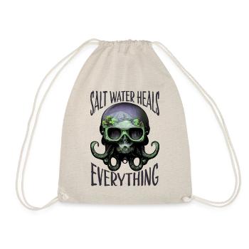 Octopus Skull Octopus Gift - Drawstring Bag - nature - Front