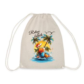 Summer Drink Cocktail Beach Holiday - Drawstring Bag - nature - Front