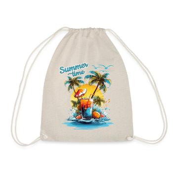 Summer Time Cocktail Beach Retreat - Drawstring Bag - nature - Front