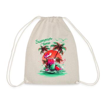 Summer Time Cocktail Beach Retreat - Drawstring Bag - nature - Front