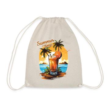 Summer Time Cocktail Beach Holiday Gift - Drawstring Bag - nature - Front